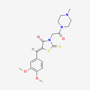 (5Z)-5-[(3,4-dimethoxyphenyl)methylidene]-3-[2-(4-methylpiperazin-1-yl)-2-oxoethyl]-2-sulfanylidene-1,3-thiazolidin-4-one