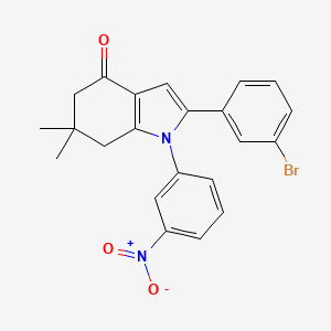 2-(3-Bromophenyl)-6,6-dimethyl-1-(3-nitrophenyl)-5,7-dihydroindol-4-one