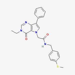 molecular formula C24H24N4O2S B2410264 2-(3-乙基-4-氧代-7-苯基-3,4-二氢-5H-吡咯并[3,2-d]嘧啶-5-基)-N-[4-(甲硫基)苄基]乙酰胺 CAS No. 1251552-97-2