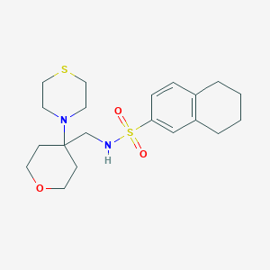 N-[(4-Thiomorpholin-4-yloxan-4-yl)methyl]-5,6,7,8-tetrahydronaphthalene-2-sulfonamide