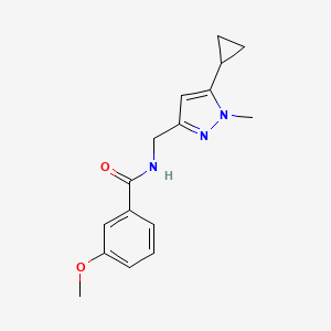 molecular formula C16H19N3O2 B2410287 N-((5-环丙基-1-甲基-1H-吡唑-3-基)甲基)-3-甲氧基苯甲酰胺 CAS No. 1448125-49-2