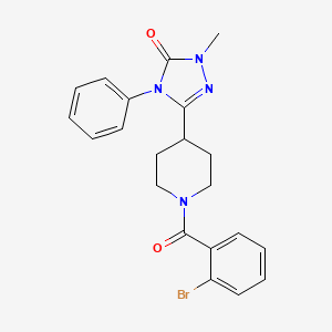 molecular formula C21H21BrN4O2 B2410288 3-(1-(2-bromobenzoil)piperidin-4-il)-1-metil-4-fenil-1H-1,2,4-triazol-5(4H)-ona CAS No. 1421443-58-4