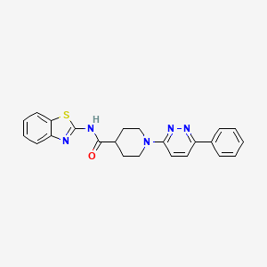 molecular formula C23H21N5OS B2410289 N-(benzo[d]thiazol-2-yl)-1-(6-phenylpyridazin-3-yl)piperidine-4-carboxamide CAS No. 1203284-68-7