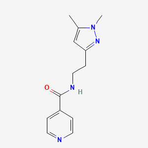 molecular formula C13H16N4O B2410291 N-(2-(1,5-二甲基-1H-吡唑-3-基)乙基)异烟酰胺 CAS No. 2034284-09-6