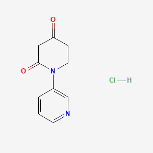 molecular formula C10H11ClN2O2 B2410293 1-Pyridin-3-ylpiperidine-2,4-dione;hydrochloride CAS No. 2247105-86-6