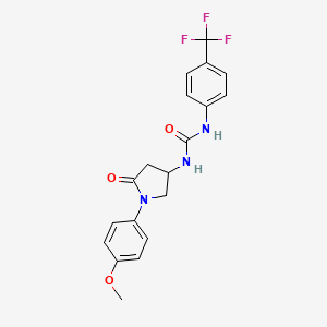 molecular formula C19H18F3N3O3 B2410295 1-(1-(4-Methoxyphenyl)-5-oxopyrrolidin-3-yl)-3-(4-(trifluoromethyl)phenyl)urea CAS No. 877640-50-1