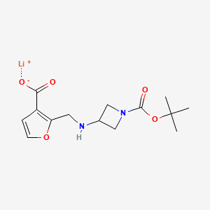 molecular formula C14H19LiN2O5 B2410299 Lithium;2-[[[1-[(2-methylpropan-2-yl)oxycarbonyl]azetidin-3-yl]amino]methyl]furan-3-carboxylate CAS No. 2402830-18-4