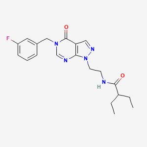molecular formula C20H24FN5O2 B2410301 2-ethyl-N-(2-(5-(3-fluorobenzyl)-4-oxo-4,5-dihydro-1H-pyrazolo[3,4-d]pyrimidin-1-yl)ethyl)butanamide CAS No. 921989-97-1