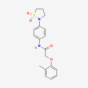 molecular formula C18H20N2O4S B2410303 N-(4-(1,1-二氧化异噻唑烷-2-基)苯基)-2-(邻甲苯氧基)乙酰胺 CAS No. 941885-96-7