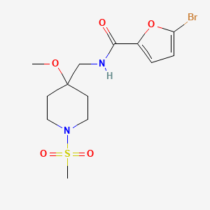 molecular formula C13H19BrN2O5S B2410306 5-bromo-N-[(1-methanesulfonyl-4-methoxypiperidin-4-yl)methyl]furan-2-carboxamide CAS No. 2415630-60-1