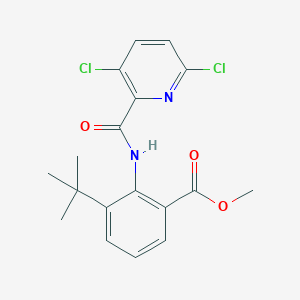 molecular formula C18H18Cl2N2O3 B2410319 Methyl 3-tert-butyl-2-(3,6-dichloropyridine-2-amido)benzoate CAS No. 1795365-71-7