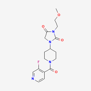 molecular formula C17H21FN4O4 B2410320 1-(1-(3-Fluoroisonicotinoyl)piperidin-4-yl)-3-(2-methoxyethyl)imidazolidine-2,4-dione CAS No. 2195951-00-7