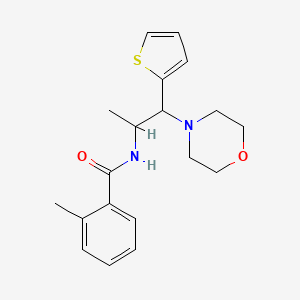 molecular formula C19H24N2O2S B2410324 2-methyl-N-(1-morpholino-1-(thiophen-2-yl)propan-2-yl)benzamide CAS No. 887205-08-5
