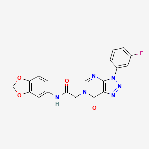 molecular formula C19H13FN6O4 B2410330 N-(1,3-benzodioxol-5-yl)-2-[3-(3-fluorophenyl)-7-oxotriazolo[4,5-d]pyrimidin-6-yl]acetamide CAS No. 872590-53-9