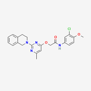 molecular formula C23H23ClN4O3 B2410332 N-(3-chloro-4-methoxyphenyl)-2-{[2-(3,4-dihydroisoquinolin-2(1H)-yl)-6-methylpyrimidin-4-yl]oxy}acetamide CAS No. 1251618-22-0