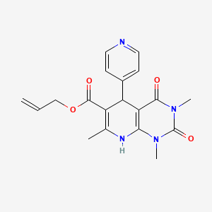 molecular formula C19H20N4O4 B2410336 Allyl-1,3,7-Trimethyl-2,4-dioxo-5-(pyridin-4-yl)-1,2,3,4,5,8-hexahydropyrido[2,3-d]pyrimidin-6-carboxylat CAS No. 622362-28-1