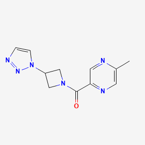 molecular formula C11H12N6O B2410362 (3-(1H-1,2,3-triazol-1-yl)azetidin-1-yl)(5-methylpyrazin-2-yl)methanone CAS No. 2034522-94-4