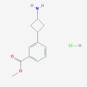 molecular formula C12H16ClNO2 B2410364 Methyl 3-(3-aminocyclobutyl)benzoate;hydrochloride CAS No. 2260917-62-0