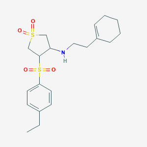 molecular formula C20H29NO4S2 B241038 N-[2-(1-cyclohexen-1-yl)ethyl]-4-[(4-ethylphenyl)sulfonyl]tetrahydro-3-thiophenamine 1,1-dioxide 