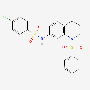 4-chloro-N-(1-(phenylsulfonyl)-1,2,3,4-tetrahydroquinolin-7-yl)benzenesulfonamide