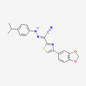 (2E)-4-(1,3-benzodioxol-5-yl)-N-(4-propan-2-ylanilino)-1,3-thiazole-2-carboximidoyl cyanide