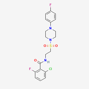 molecular formula C19H20ClF2N3O3S B2410387 2-氯-6-氟-N-(2-((4-(4-氟苯基)哌嗪-1-基)磺酰基)乙基)苯甲酰胺 CAS No. 897618-72-3