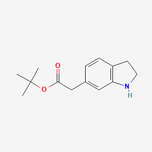 molecular formula C14H19NO2 B2410388 Tert-butyl 2-(2,3-dihydro-1H-indol-6-yl)acetate CAS No. 2248384-23-6