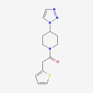 molecular formula C13H16N4OS B2410395 1-(4-(1H-1,2,3-Triazol-1-yl)piperidin-1-yl)-2-(thiophen-2-yl)ethanon CAS No. 2034442-58-3