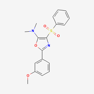 molecular formula C18H18N2O4S B2410396 4-(benzenesulfonyl)-2-(3-methoxyphenyl)-N,N-dimethyl-1,3-oxazol-5-amine CAS No. 620559-22-0