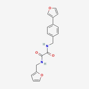 molecular formula C18H16N2O4 B2410408 N1-(furan-2-ylmethyl)-N2-(4-(furan-3-yl)benzyl)oxalamide CAS No. 2034456-82-9