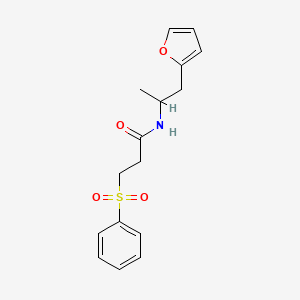 molecular formula C16H19NO4S B2410419 N-(1-(furan-2-yl)propan-2-yl)-3-(phenylsulfonyl)propanamide CAS No. 1219905-70-0