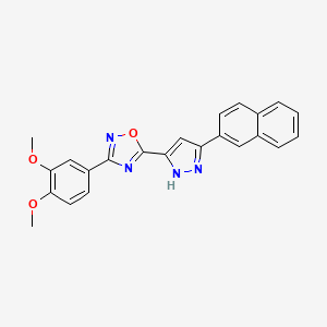 3-(3,4-dimethoxyphenyl)-5-[3-(2-naphthyl)-1H-pyrazol-5-yl]-1,2,4-oxadiazole