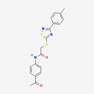 molecular formula C19H17N3O2S2 B2410427 N-(4-乙酰苯基)-2-((3-(对甲苯基)-1,2,4-噻二唑-5-基)硫代)乙酰胺 CAS No. 864917-41-9