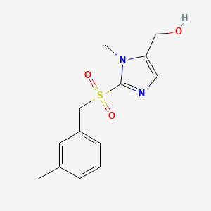 molecular formula C13H16N2O3S B2410428 {1-methyl-2-[(3-methylbenzyl)sulfonyl]-1H-imidazol-5-yl}methanol CAS No. 338962-57-5