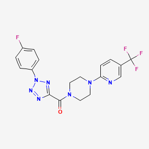 (2-(4-fluorophenyl)-2H-tetrazol-5-yl)(4-(5-(trifluoromethyl)pyridin-2-yl)piperazin-1-yl)methanone