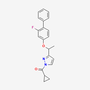 cyclopropyl(3-{1-[(2-fluoro[1,1'-biphenyl]-4-yl)oxy]ethyl}-1H-pyrazol-1-yl)methanone