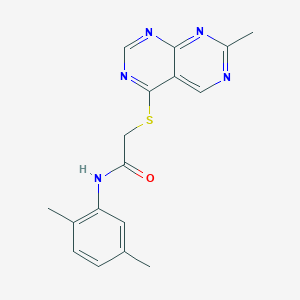 molecular formula C17H17N5OS B2410439 N-(2,5-dimethylphenyl)-2-((7-methylpyrimido[4,5-d]pyrimidin-4-yl)thio)acetamide CAS No. 1286702-24-6