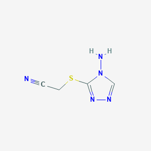 molecular formula C4H5N5S B2410442 [(4-Amino-4H-1,2,4-triazol-3-yl)thio]acetonitrile CAS No. 74599-36-3