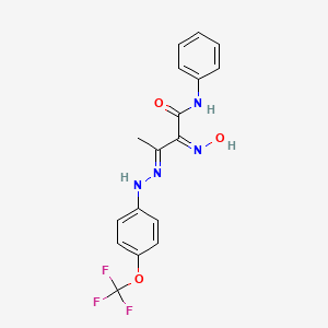 molecular formula C17H15F3N4O3 B2410443 2-(hydroxyimino)-N-phenyl-3-{2-[4-(trifluoromethoxy)phenyl]hydrazono}butanamide CAS No. 338748-41-7