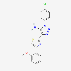 molecular formula C18H14ClN5OS B2410445 1-(4-chlorophenyl)-4-(4-(2-methoxyphenyl)thiazol-2-yl)-1H-1,2,3-triazol-5-amine CAS No. 1111432-84-8