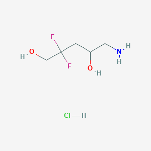 molecular formula C5H12ClF2NO2 B2410447 5-Amino-2,2-difluoropentane-1,4-diol;hydrochloride CAS No. 2445786-76-3