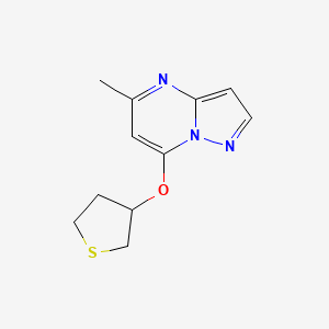 molecular formula C11H13N3OS B2410449 5-Methyl-7-(thiolan-3-yloxy)pyrazolo[1,5-a]pyrimidine CAS No. 2175978-90-0