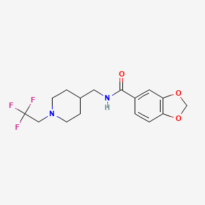 N-[[1-(2,2,2-Trifluoroethyl)piperidin-4-yl]methyl]-1,3-benzodioxole-5-carboxamide