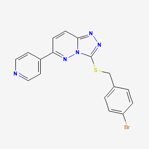 molecular formula C17H12BrN5S B2410456 3-[(4-Bromophenyl)methylsulfanyl]-6-pyridin-4-yl-[1,2,4]triazolo[4,3-b]pyridazine CAS No. 894061-72-4
