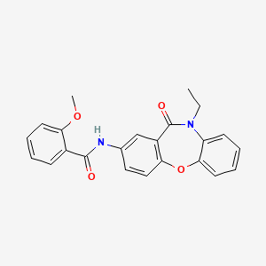 molecular formula C23H20N2O4 B2410458 N-(10-ethyl-11-oxo-10,11-dihydrodibenzo[b,f][1,4]oxazepin-2-yl)-2-methoxybenzamide CAS No. 921890-35-9