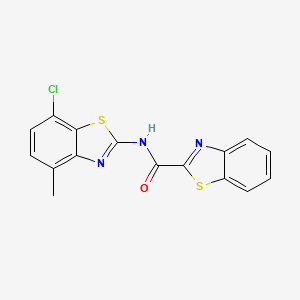 N-(7-chloro-4-methyl-1,3-benzothiazol-2-yl)-1,3-benzothiazole-2-carboxamide