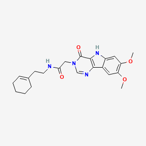 molecular formula C22H26N4O4 B2410466 N-(2-cyclohex-1-en-1-ylethyl)-2-(7,8-dimethoxy-4-oxo-4,5-dihydro-3H-pyrimido[5,4-b]indol-3-yl)acetamide CAS No. 1105228-82-7