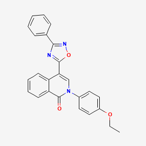 molecular formula C25H19N3O3 B2410471 2-(4-ethoxyphenyl)-4-(3-phenyl-1,2,4-oxadiazol-5-yl)isoquinolin-1(2H)-one CAS No. 1326902-20-8