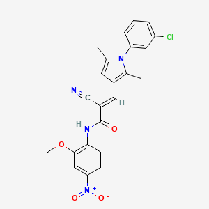(E)-3-[1-(3-chlorophenyl)-2,5-dimethylpyrrol-3-yl]-2-cyano-N-(2-methoxy-4-nitrophenyl)prop-2-enamide