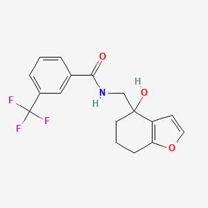 molecular formula C17H16F3NO3 B2410477 N-((4-羟基-4,5,6,7-四氢苯并呋喃-4-基)甲基)-3-(三氟甲基)苯甲酰胺 CAS No. 2320888-65-9